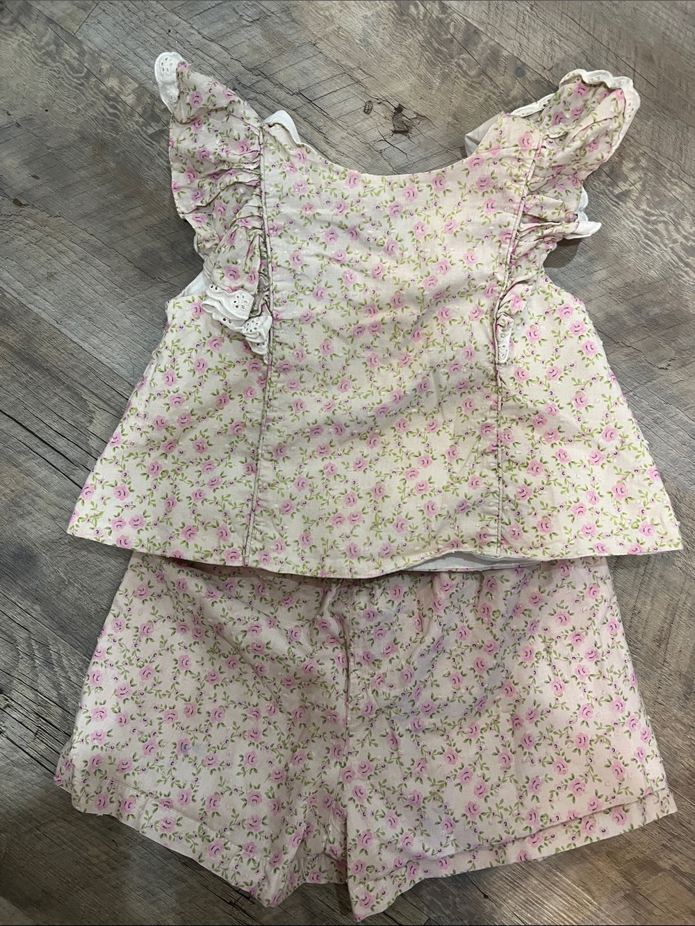 Girls Two-Piece Floral Tank and Shorts Set - Pink Floral